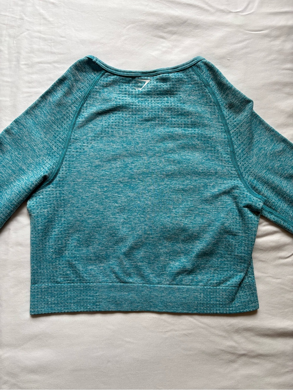 Gymshark Teal Blue Vital Seamless Long Sleeve Crop Top | Women’s Size M - Picture 3 of 6